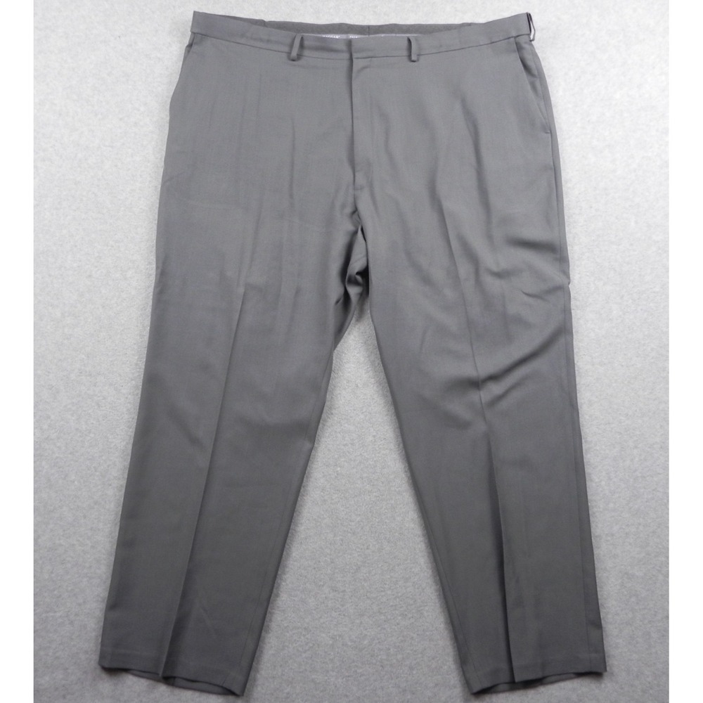 Haggar Pants Mens 48x32 Premium Comfort‎ Dress Suit Business Flat Front Gray